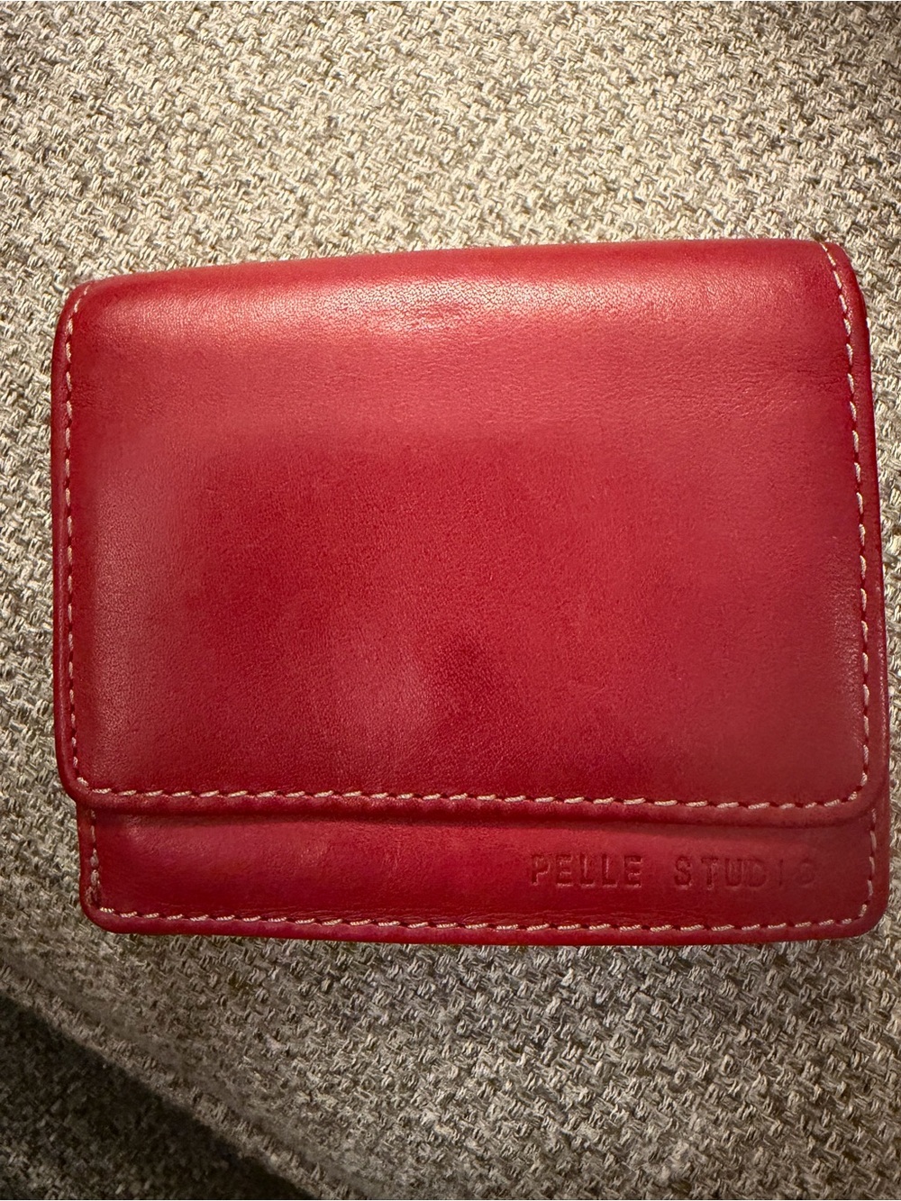 Pelle Studio Red Leather Compact Wallet